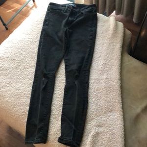 5/$15 Abercrombie Harper Super Skinny Black Distressed